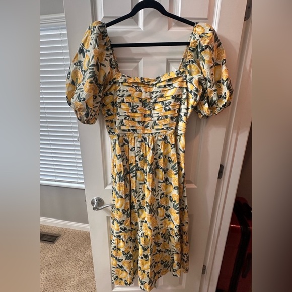 Abercrombie Emerson Puff Sleeve Midi Dress - Picture 2 of 4